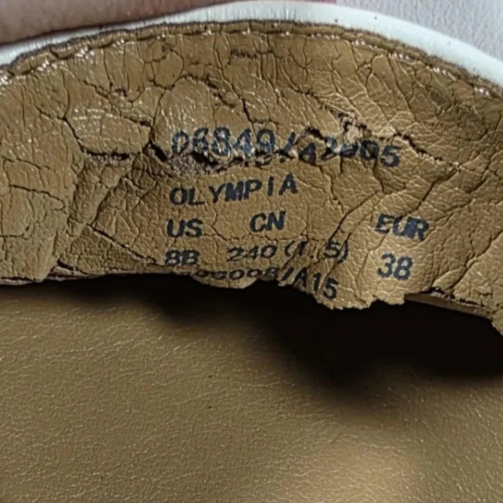Coach Olympia Peb Grain Leather‎ Loafers Ivory - Womens Size 8 M